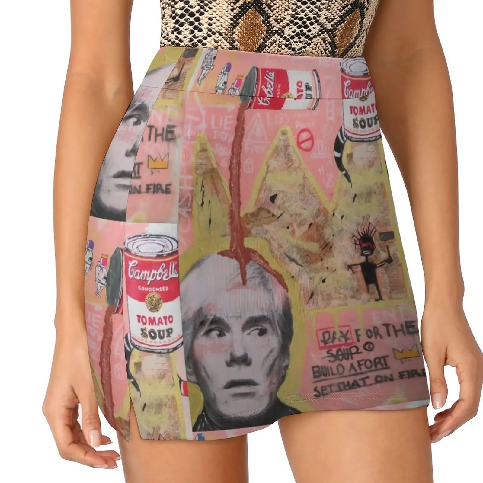 Andy Warhol inspired Painting Mini Skirt Summer women's clothing Female clothing women's summer dress 2024