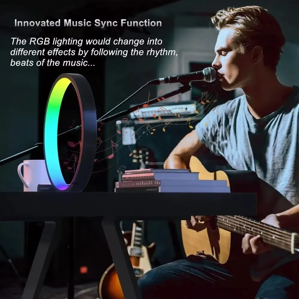 Smart Desk Atmosphere Lamp TUYA WIFI/Bluetooth APP Control with Remote RGB Colorful for Gaming Room Night Light