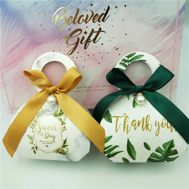 Creative Portable Paper Candy Box Party Gift Boxes Wedding High-grade Chocolate Box Baby Show Birthday Supplies Suger Boxes