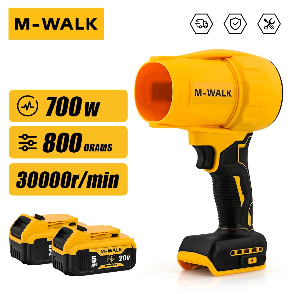 M-WALK 30000RPM Violent Blower Turbo Jet Fan Electric Air Duster Wind Speed Turbo Rechargeable For Dewalt 20V Battery Pins