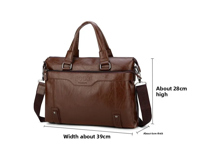 New Fashionable Men's Official Business Handbag, Men's Single-shoulder Horizontal Large-capacity Cross-shoulder Men's Bag