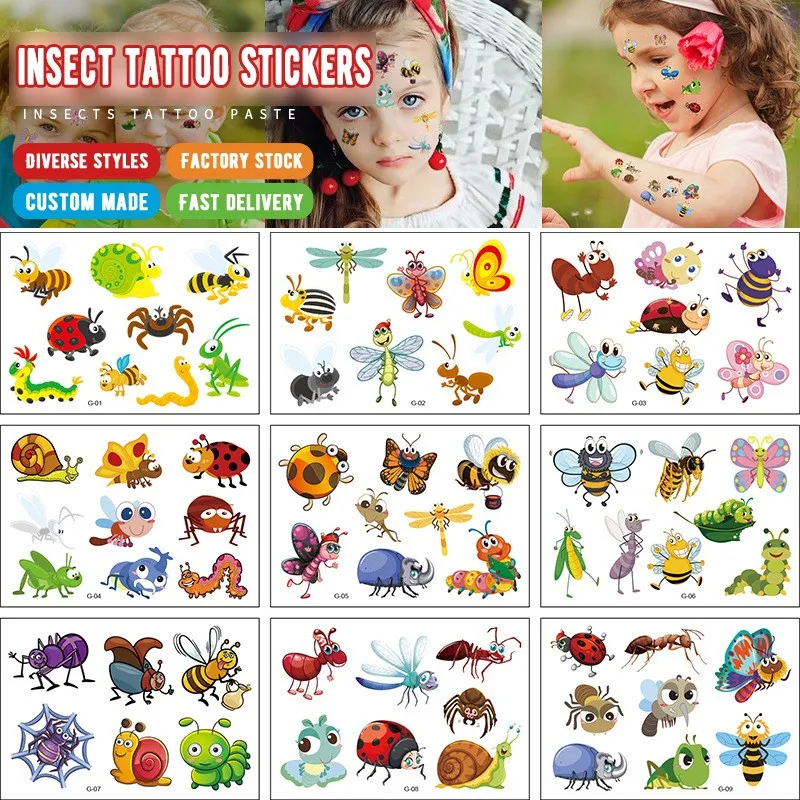 

12 sets of waterproof tattoo stickers color three-dimensional butterfly tattoo stickers flower insect stickers cover scar tattoo