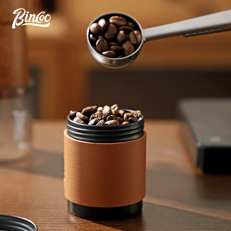 Bincoo Mini Przenośny Hermetyczny Pojemnik na Kawę, Próżniowe Torebki na Ziarna Kawy, Przechowywanie na Kempingu, Szczelny Pojemnik na Żywność