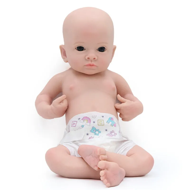 18inch girl Baby Dolls kits Realistic Full Silicone Reborn Baby Doll kit painted Soft DIY Toys reborn Kit for Children Gift