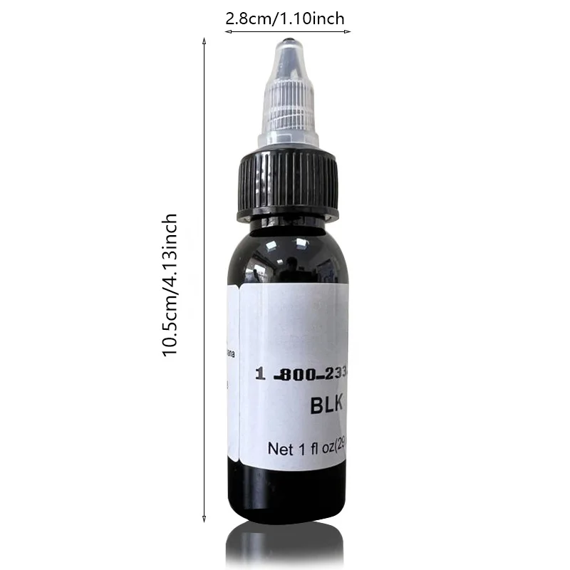 Équipement de tatouage 30ml, matériau de couleur pour pratique du tatouage noir et rouge, petite encre pigmentée de couleur pour tatouage 30ml