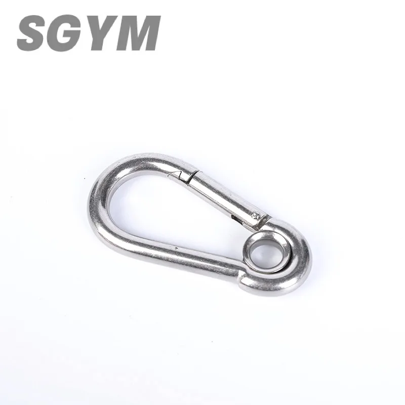 M4 M5 M6 M8 M10 304 الفولاذ المقاوم للصدأ الربيع المفاجئة حلقة تسلق رابط سريع مع ثقب حلقة هوك المفاجئة تكبل سلسلة السحابة هوك