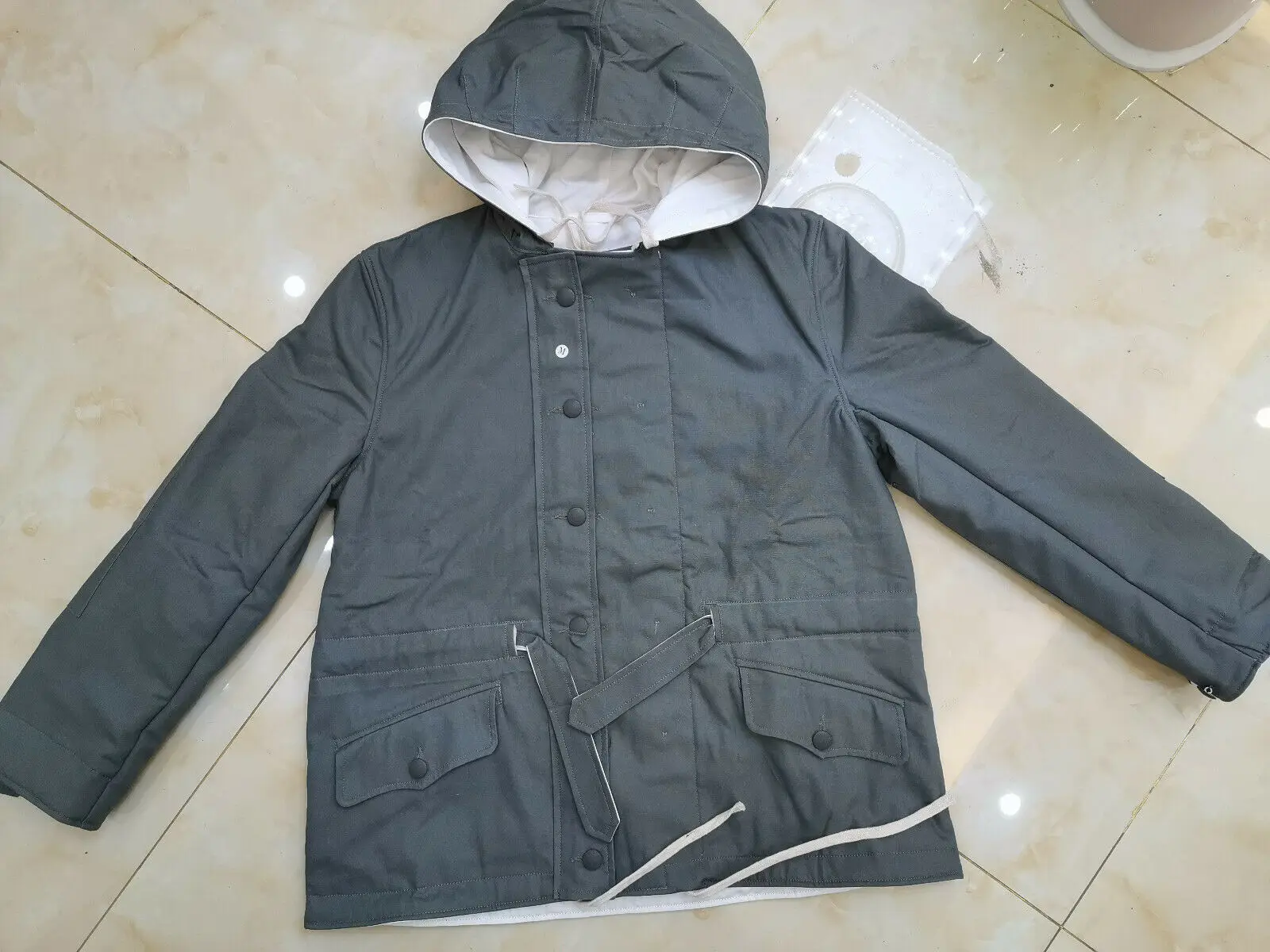 REPRO WWII WW2 독일 ELITE 마우스 그레이 군복 겨울 양면 파카 컬렉션 전쟁 재연