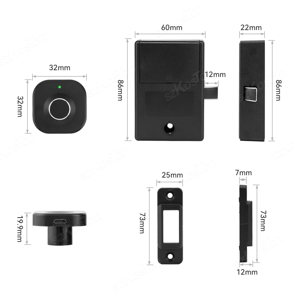 Tuya Smart Lock Cabinet Drawer Biometric Fingerprint Lock Smart Home Digital Electronic Lock APP Unlock Security Protection