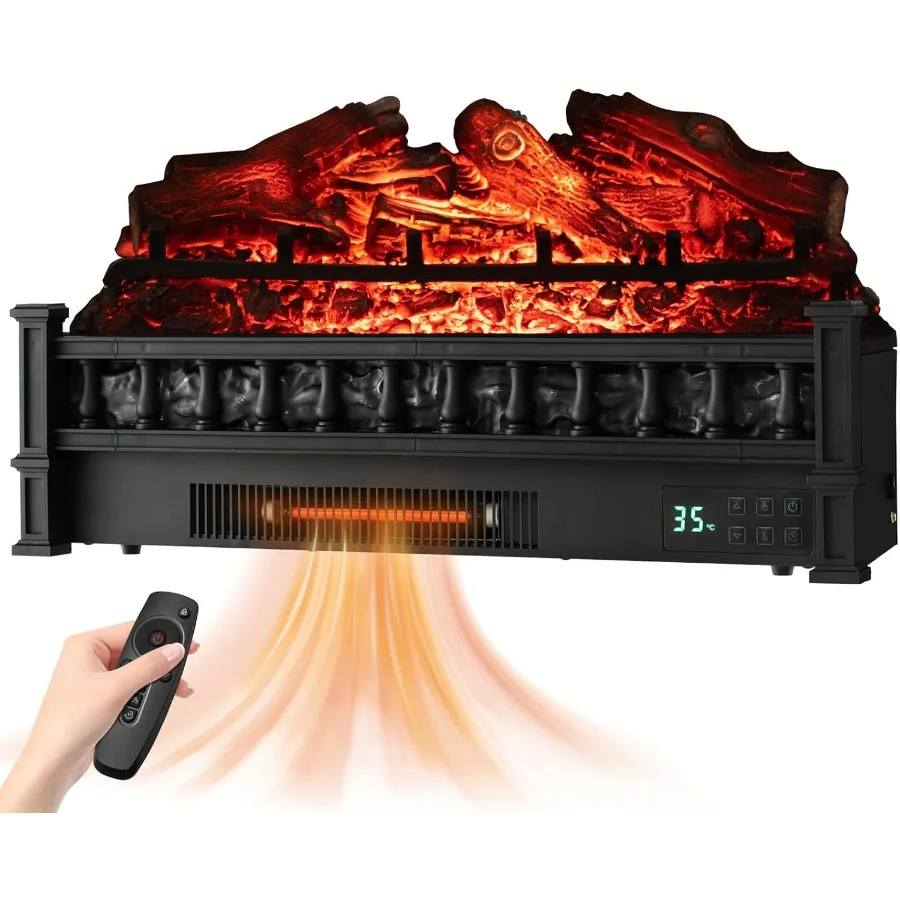 26 مدفأة كهربائية إدراج سجل سخان ث/جهاز التحكم عن بعد 8H الموقت قابل للتعديل لهب الألوان الأشعة تحت الحمراء الكوارتز واقعية خشب الليمون #1