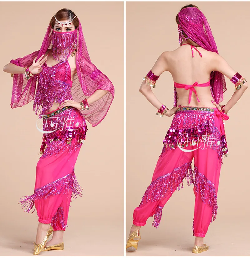 Belly Dance Costume Set Women for Performance Bollywood Competition Sexy Sequin Tops India Flamenco Salsa Oriental Bellydance