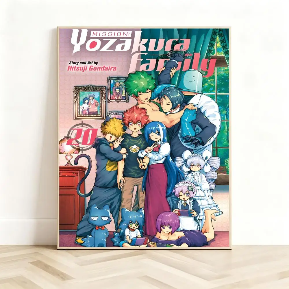 Comedy Manga M-Mission Yozakura Family Poster Classic Self-Adhesive PP Wall Sticker for Living Room Bar Decor Gift