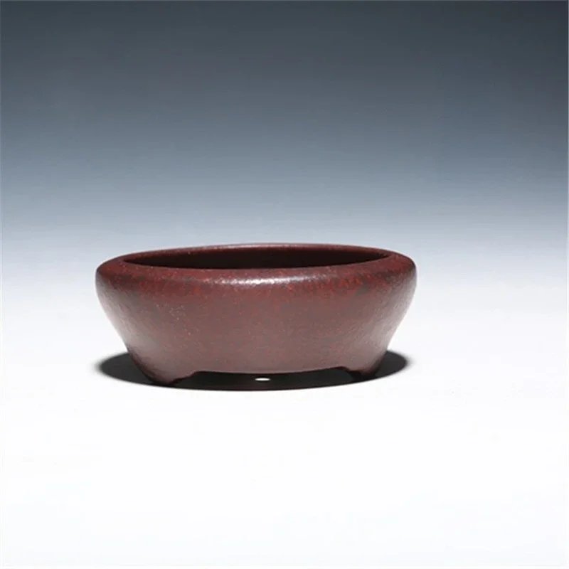 Unglazed Bonsai BowlShaped Vasos, Yixing Areia Roxa, Bacia Clássica para Jardim, Planta Flowerpot, Pequeno