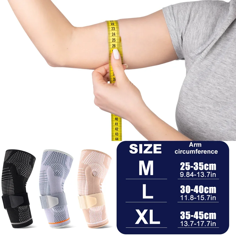 1/2Pcs 4-Way Stretch Elbow Support Brace with Built-in Gel Pad, Breathable Skin-Friendly Elbow Sleeve, Relieve Olecranon Pain