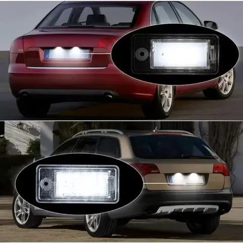 아우디 A3 A4 S4 RS4 B6 B7 A6 RS6 S6 C6 S5 Q7 A8 S8 아반트 캔버스용 Rea 2 LED 번호판등