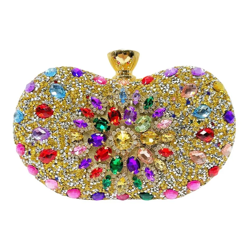

Colorful Rhinestones Clutch Bag Luxury Shiny Diamond Studded Lady Prom Dinner Party Wedding Evening Bag Cell Phone Pocket Purse