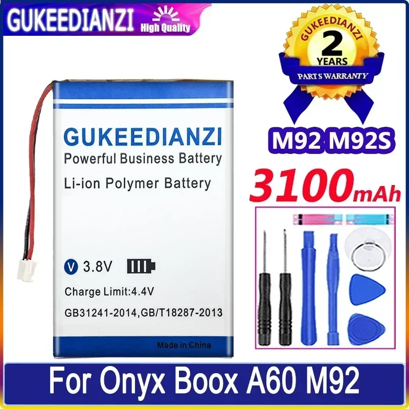 High Capacity Replacement Batteries 3100mAh For Onyx Boox M96 plus M96plus I62ML A60 M92 M92S E-book Digital Battery+ Free Tools