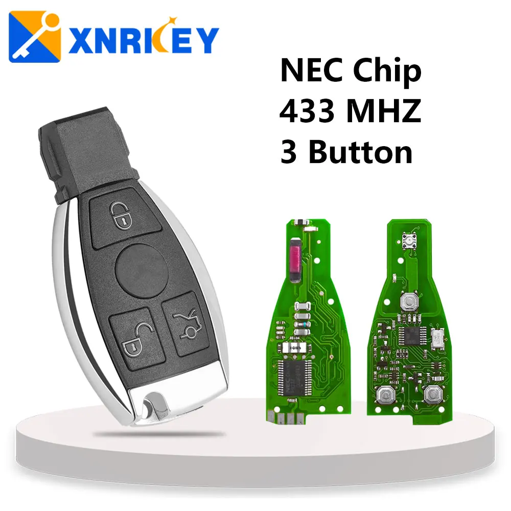 

XNRKEY 3 Button NEC Remote Car Key 433Mhz for Mercedes Benz C E S Class CLS W166 W169 W203 W204 W210 W211 W118 W171 W172 W220