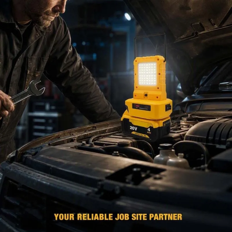 PORK-Outdoor LED Work Light For Lithium Battery Dual-Sided Hand Lantern Spotlight Camping Emergency Light