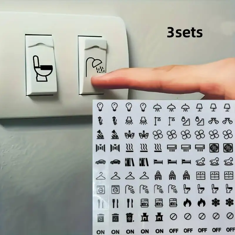 

3 Sets Clear Transparent Light Switchs Label Sticker Waterproof Switchs Panel Labels For Home Office Bedroom Kitchen