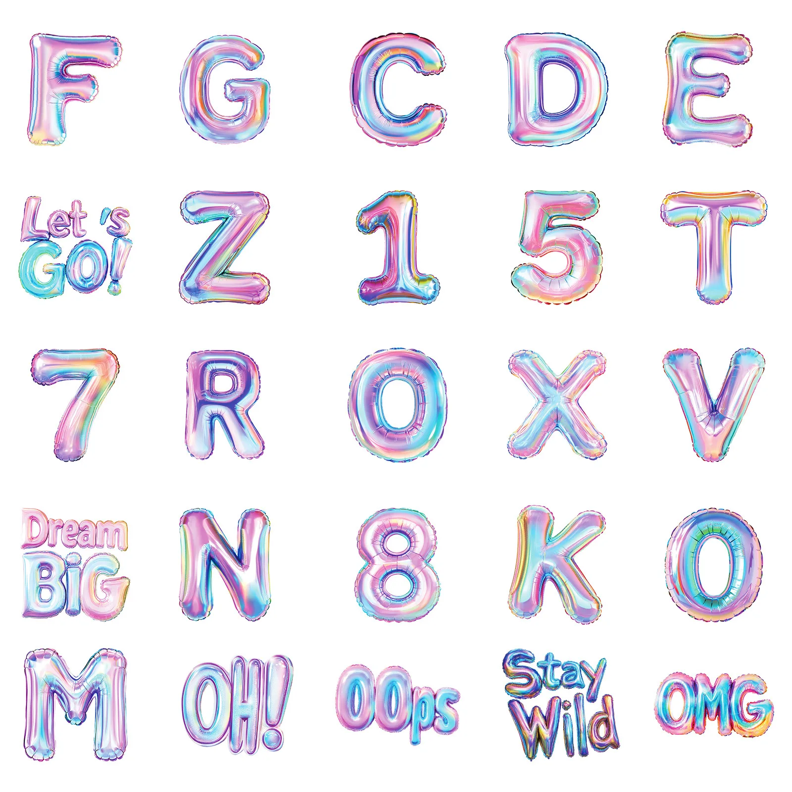 10/30/50PCS Englisch Alphabet Graffiti Aufkleber Anzahl Cartoon Aufkleber Ballon Stil DIY Dekoration Laptop Telefon Gitarre auto Aufkleber