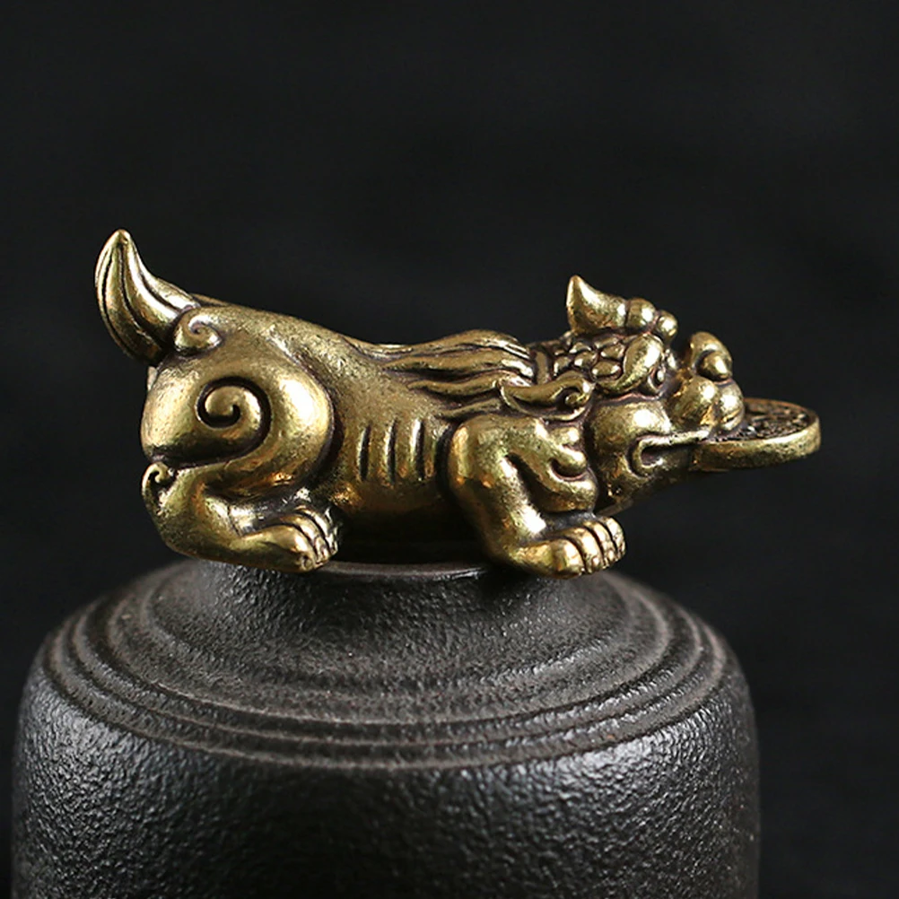 

Vintage Brass Animal Statue Ornament Small Desktop Decor Miniature For Home Office Living Room Study Decoration