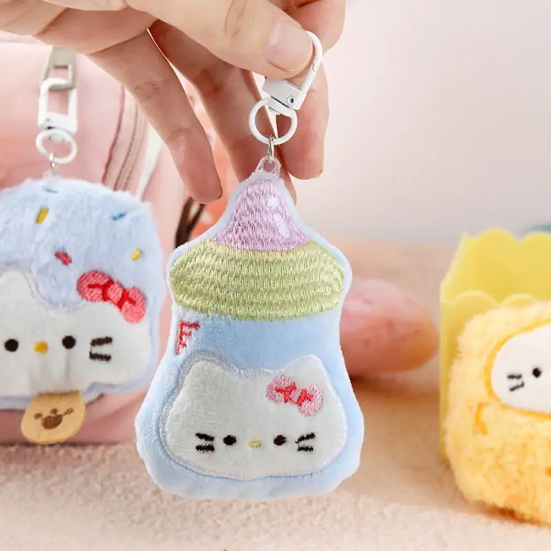 1 個かわいいサンリオぬいぐるみボトルハローキティキーホルダー多用途バックパックペンダントクリエイティブ KT 猫人形バッグ装飾 DIY アクセサリー