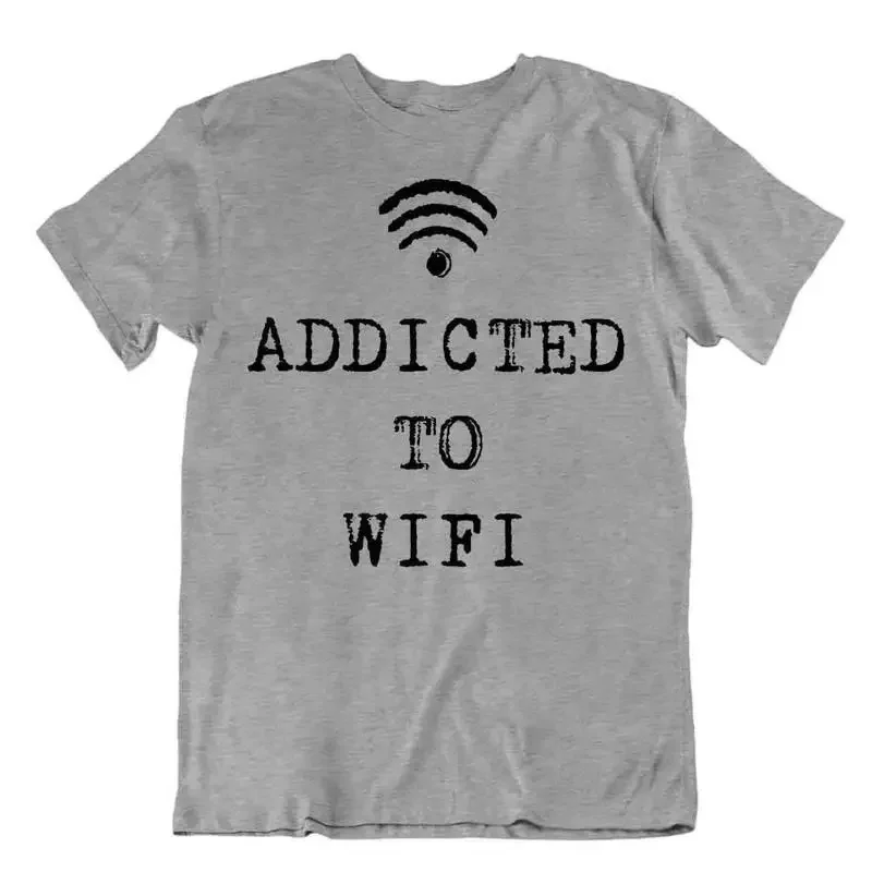 Addicted To Wifi Tshirt Comic Coder Tee Programming Language Shirt