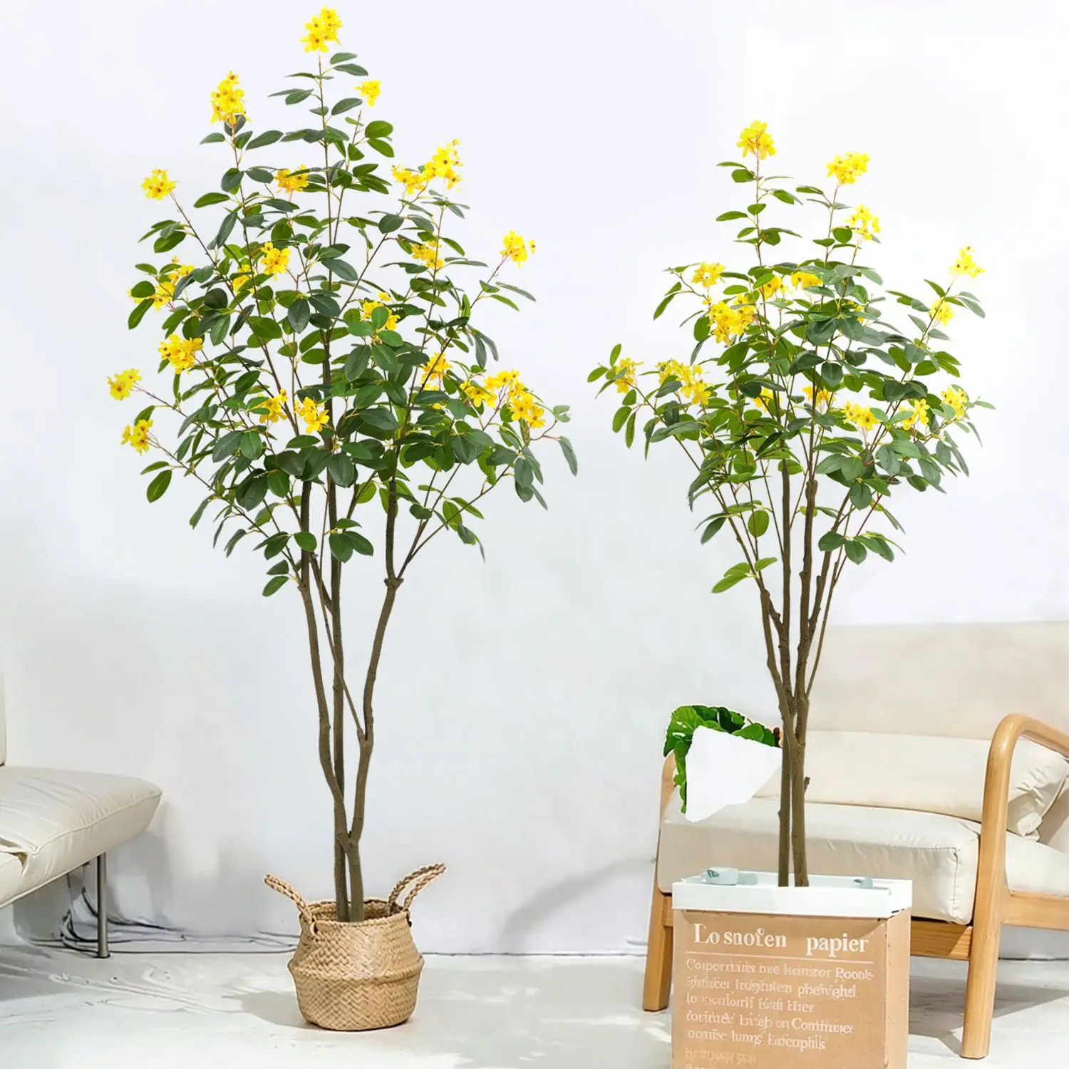 

High-grade simulation green plant jasmine tree potted ornaments indoor artificial flowers landscaping artificial plants