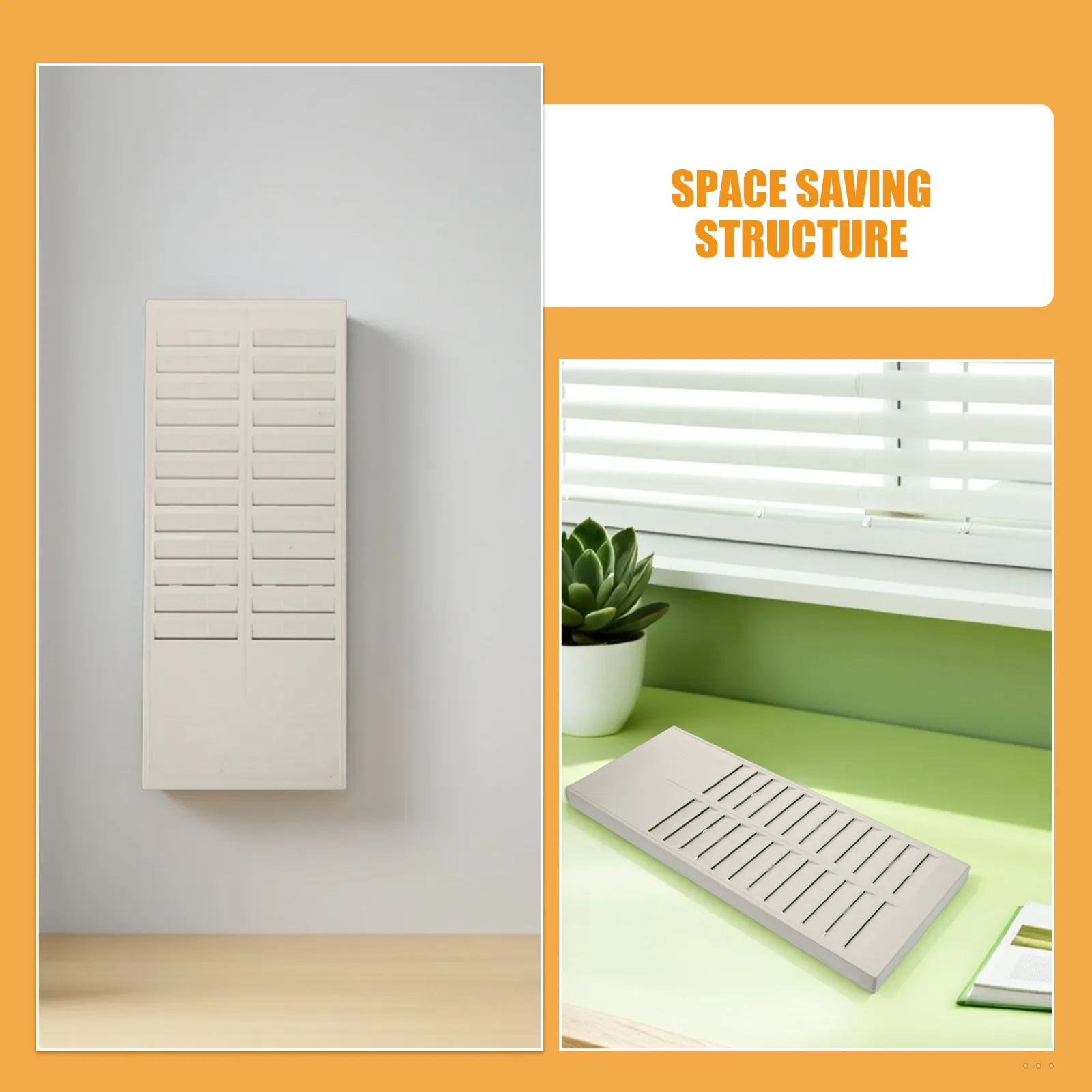 2Pcs Desktop Card Organizer 24-Slot Attendance Card Storage Rack for Office Warehouse Employee Badge Display Holder