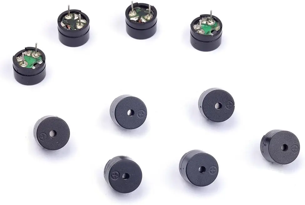 10Pcs 5V Passive Electronic Alarm Buzzer with 2 Terminals, Electromagnetic Beeper for Arduino Projects (Pack of 10)