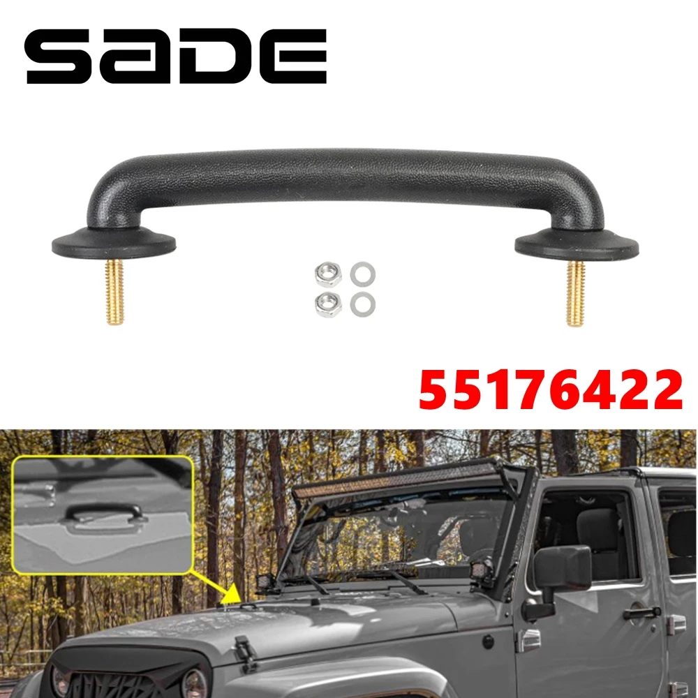 Windshield Hold Down Bracket Fit for Jeep Wrangler JK 2007-2018 for Wrangler TJ 1997-2006 55176422 Hood Handle Footman Loop