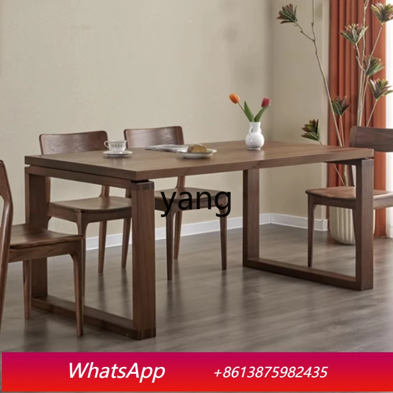LMM black walnut desk solid wood home writing table modern simple learning table