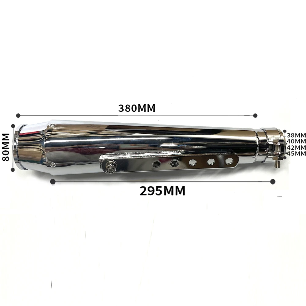 Original Inlet High Quality，Retro Motorcycle Exhaust Pipe, Muffler for Harley, 125CC,38/40/42/45MM