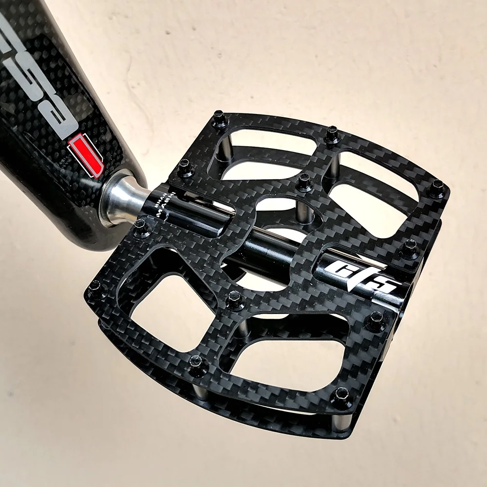 

Carbon Fiber Bike Pedals 3 Bearings Titanium Alloy Lightweight Platform Pedals for Mountain Road Bicycle Cycling Accessories