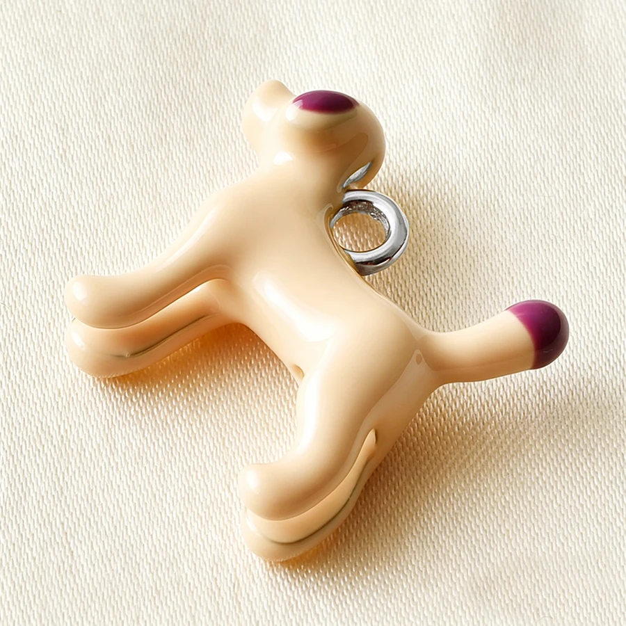 6pcs Cute Koala Yellow Duck Cat Animal Stainless Steel Pendant 3D Simulate Exquisite Enamel Elephant Pigeon DIY Fashion Pendants view 4