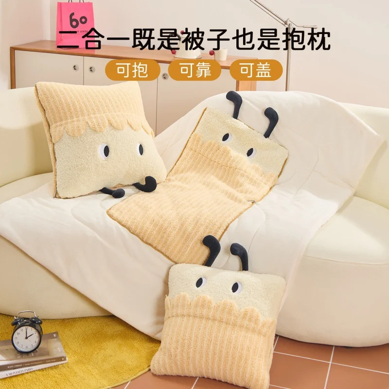 

Winter New Arrival Milk Velvet Pillow Blanket 2 In 1, Foldable Dual-use Car Lumbar Cushion, Soft Warm Office Nap Blanket, Multif