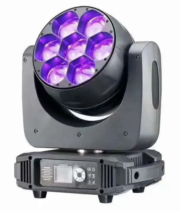 2026 Small Size 7x40w 4in1 Rgbw Bee Eye Led Moving Head Light Beam Wash Zoom Led Stage Light