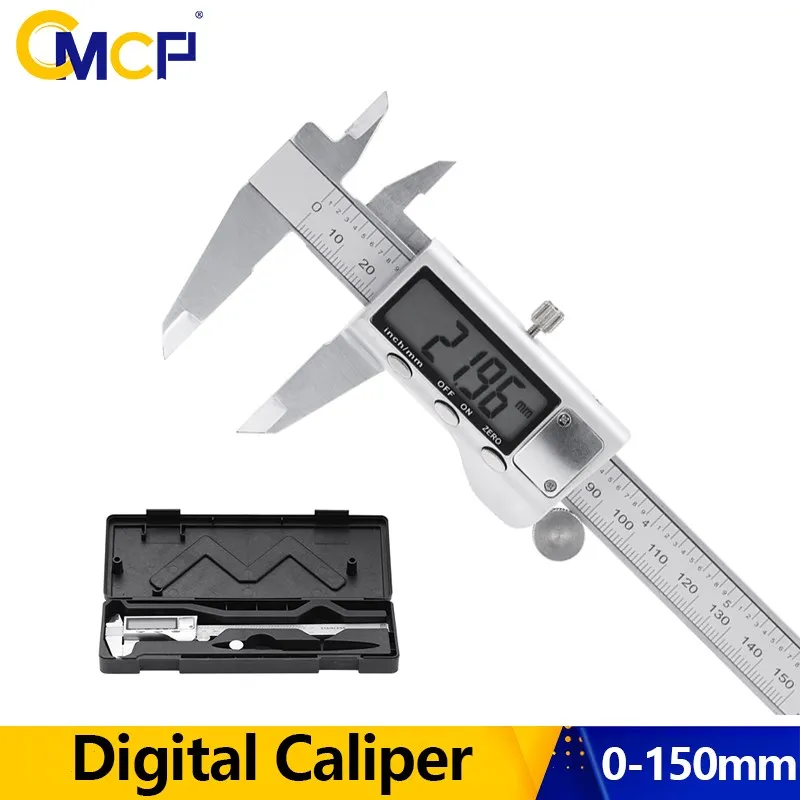 

CMCP Caliper 0-150mm 0.01mm Digital Caliper Stainless Steel Vernier Caliper Metric Gauge Inner/Outer Diameter Measuring Tools