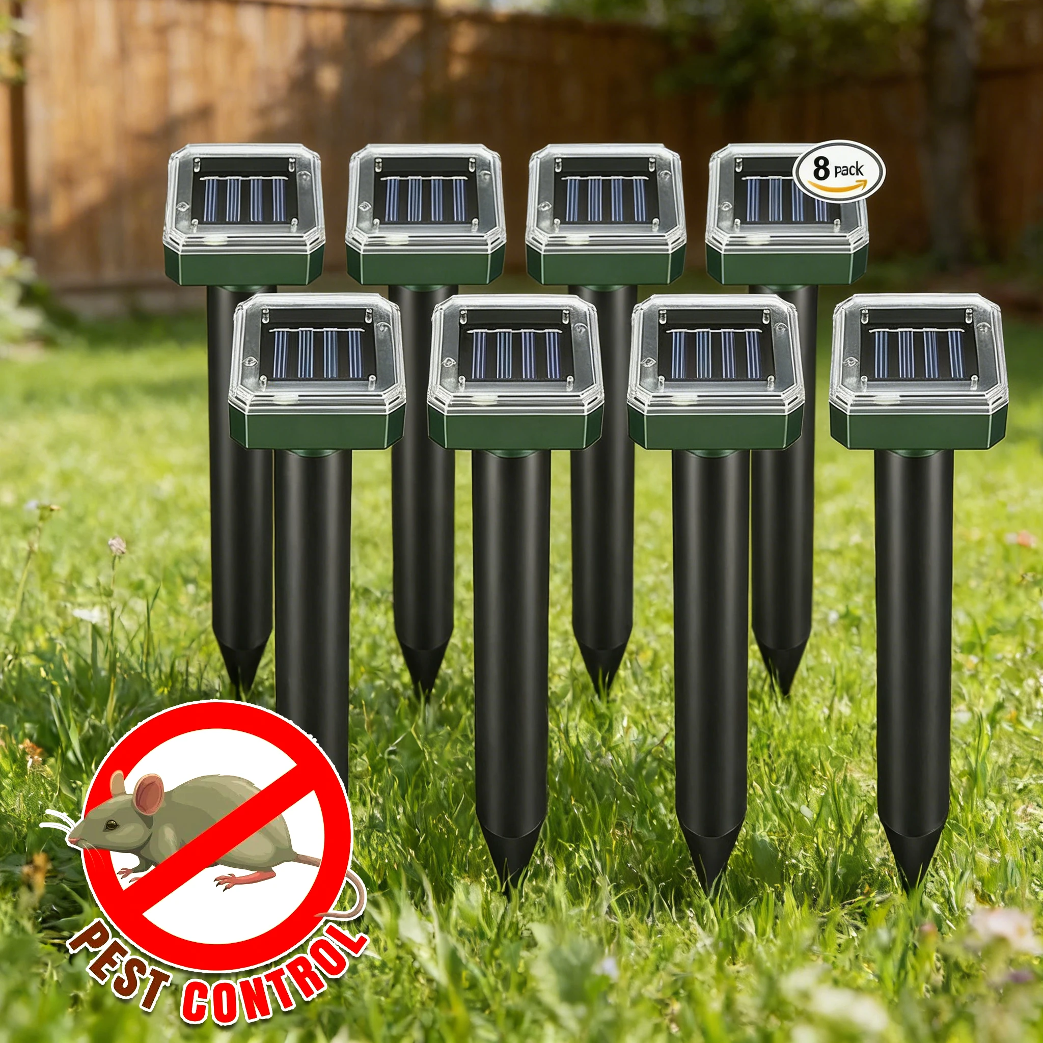 Repelente Ultrassônico Solar para Roedores, Cobras e Toupeiras, Dispositivo de Proteção para Jardim, Gramado e Quintal