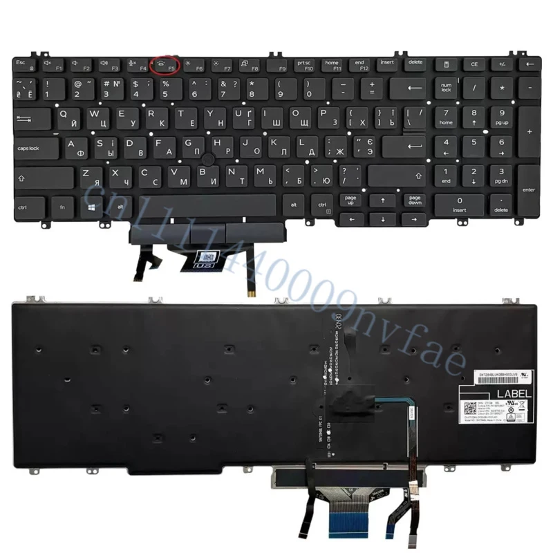 New For Dell Latitude 5500 5501 5510 5511 Precision 3540 3541 3550 3551 With Pointer Keyboard US Backlit 0MMH7V THDMY 0.3