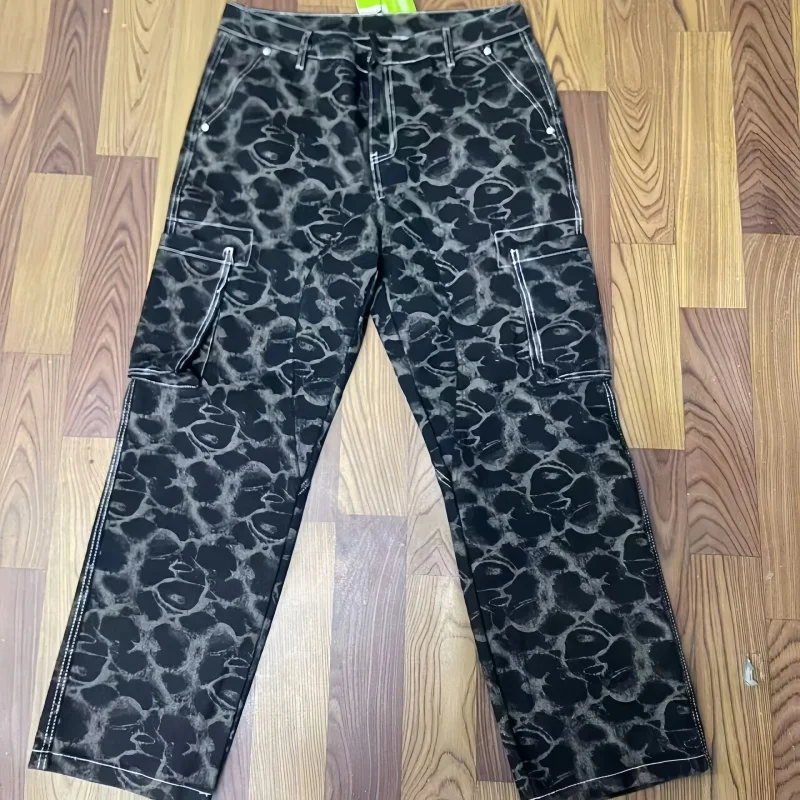 2025 Trashy Y2K Mode Schwarz Leopard Baggy Cargo Neue Jeans Hosen Für Männer 90S Vintage Kleidung Casual Baumwolle Hosen moda Hombre – Detail 14