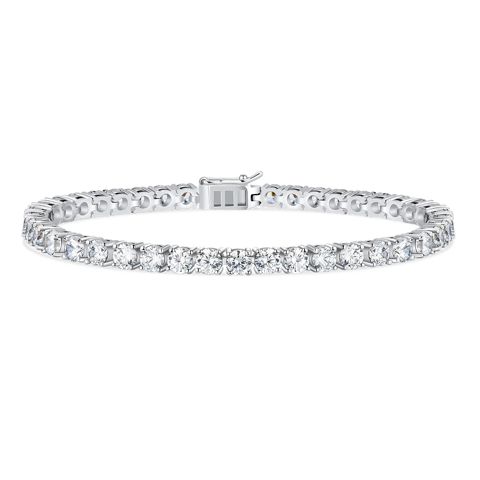 Grace Jewelry Fashion Iced Out 925 Sterling Silver CVD HPHT Lab Grown Diamond VVS Moissanite Tennis Bracelet for Men Woman