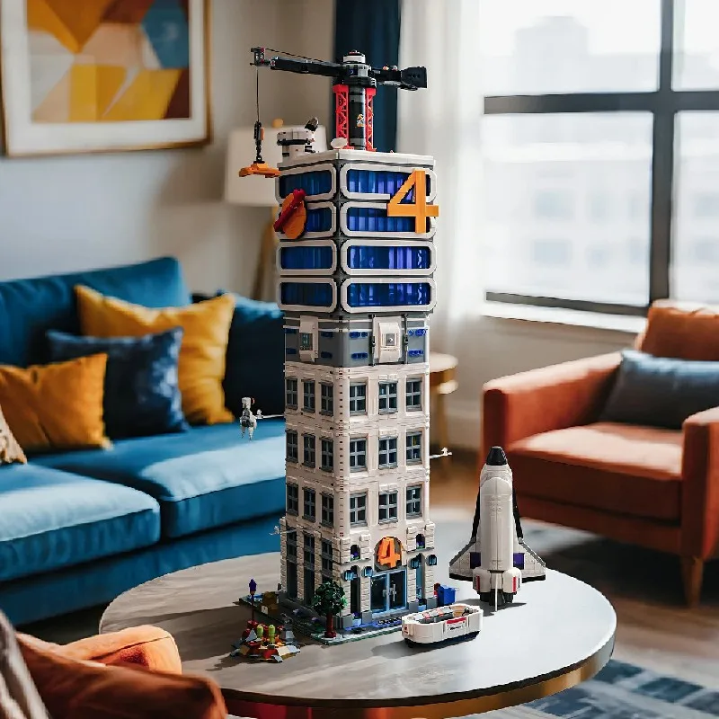 Klemmbausteine Haus Die vier Helden-Gebäude Architecture Häuser Bausteine Modell Bausatz, Stadthaus Architektur Gebäude House Modular Building Set für Erwachsene und Kinder (6135 Teile)