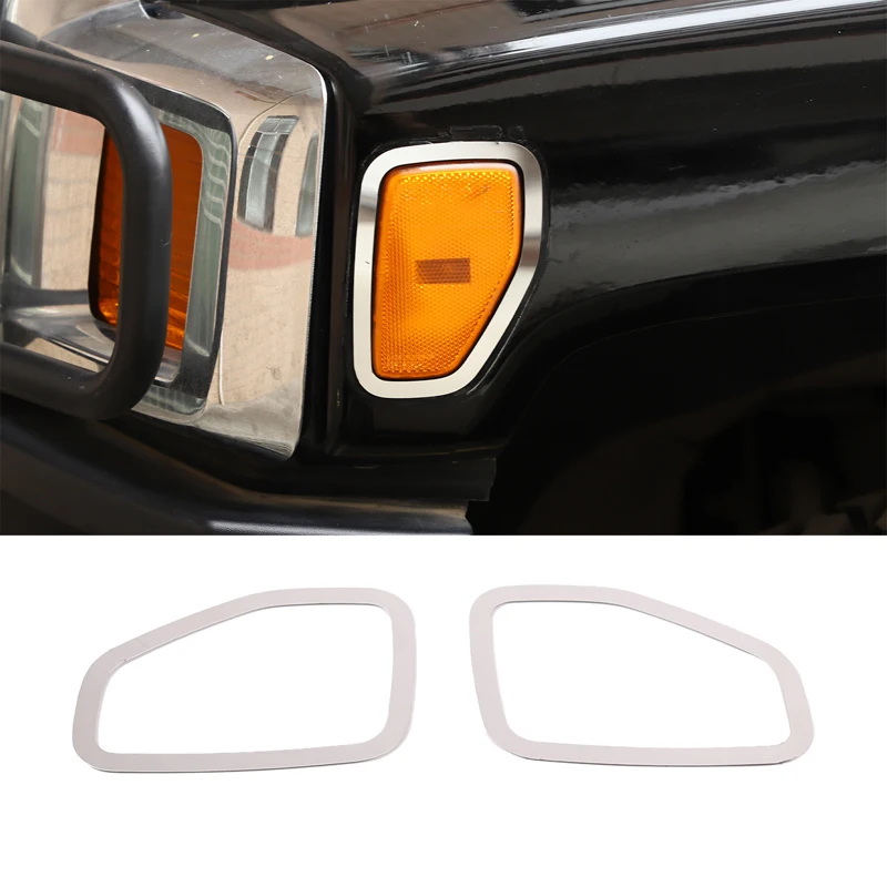 Stainless Steel Front Fender Light Decor Cover For Hummer H3 2005 2006 2007 2008 2009 Car Exterior Accessories