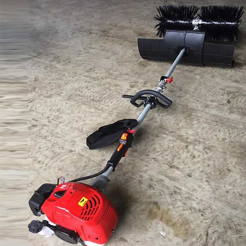 2 Stroke Gasoline Snow Sweeper Handheld Brush Grass Trimmer Machine Backpack Small Snow Plow Snow Removal Equipment