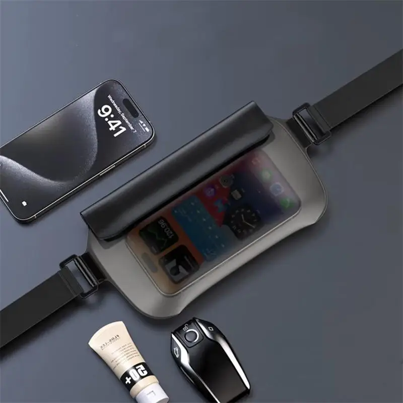 مقاوم للماء حقيبة الهاتف المحمول الأشياء الثمينة حقيبة بحزام للسباحة على الشاطئ والغطس مع شاشة تعمل باللمس قابل للتعديل الانجراف الغوص