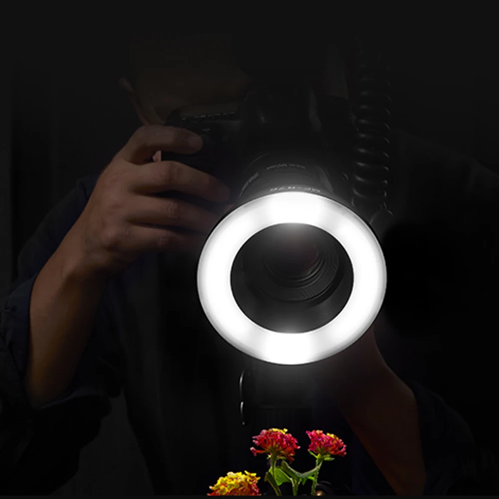 Godox MF-R76 ماكرو LED مصباح مصمم على شكل حلقة 5000K RING76 ماكرو عن قرب Speedlite ضوء فلاش لكانون نيكون 6D 7D 60D 70D كاميرات DSLR