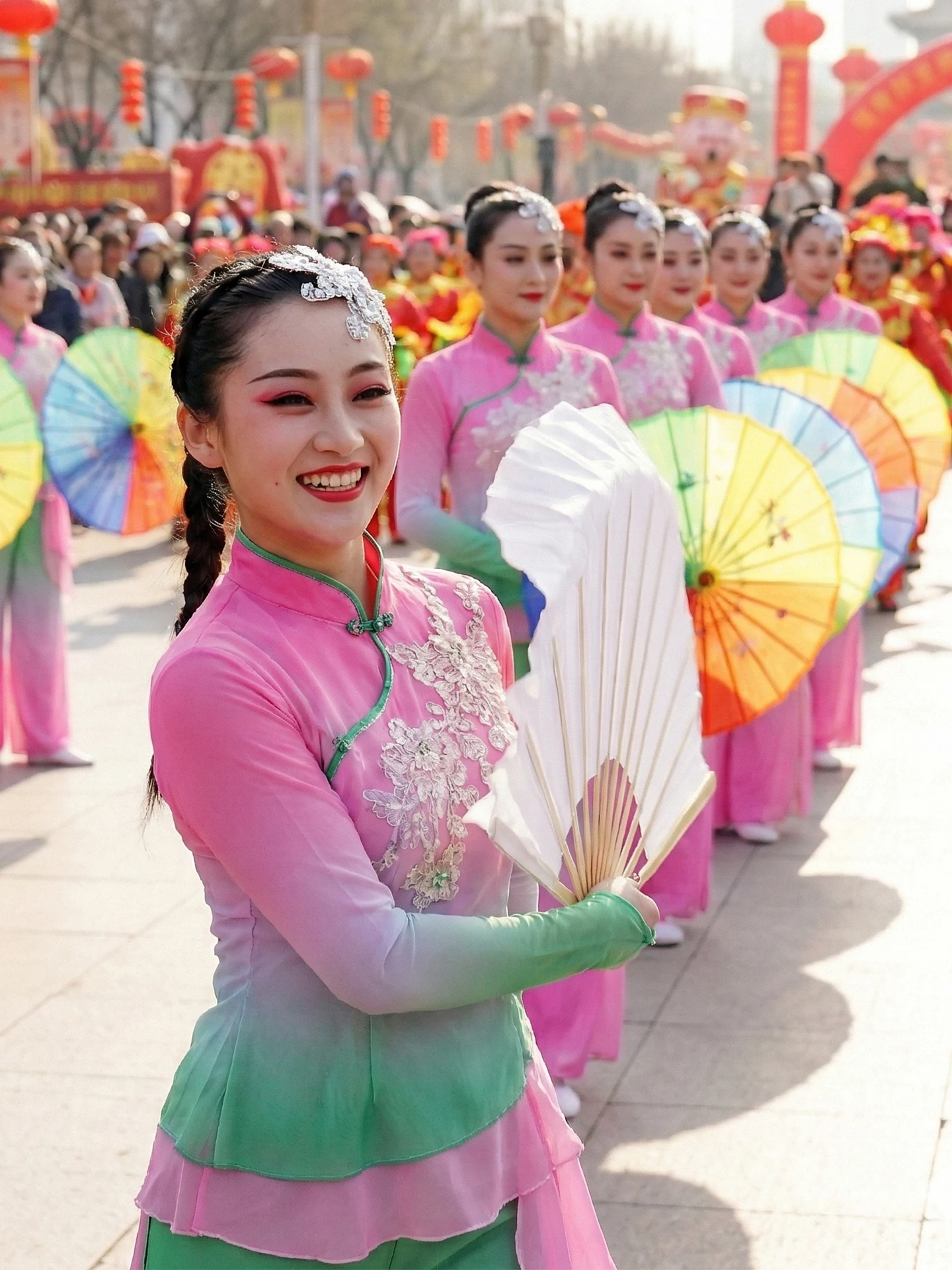 

Новый костюм для выступлений народных танцев Янгэ (2026 год), классический танцевальный костюм для женщин, для выступлений с веерами и танцем с барабанами на талии