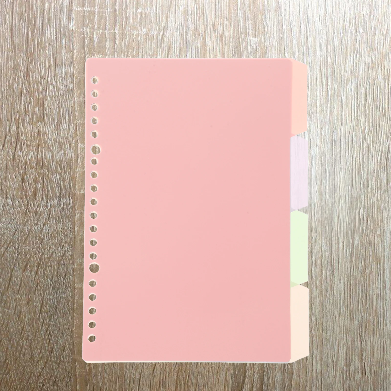 

4 Pcs PP Partition Pages Pastel Pink Binder Dividers Notebook Home Use Waterproof