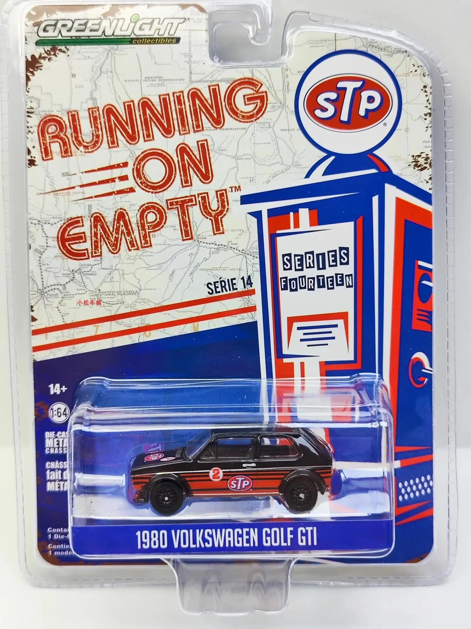 Modelo de coche de aleación de Metal fundido a presión, juguete para colección de regalos, 1:64, 1980, Volkswagen Golf GTI #2 - STP